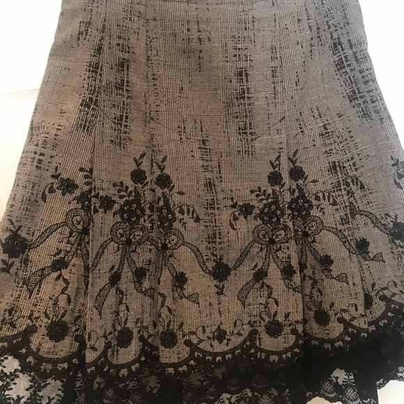 Cynthia Steffe Embroidered Skirt with Lace Trim - Picture 2 of 5